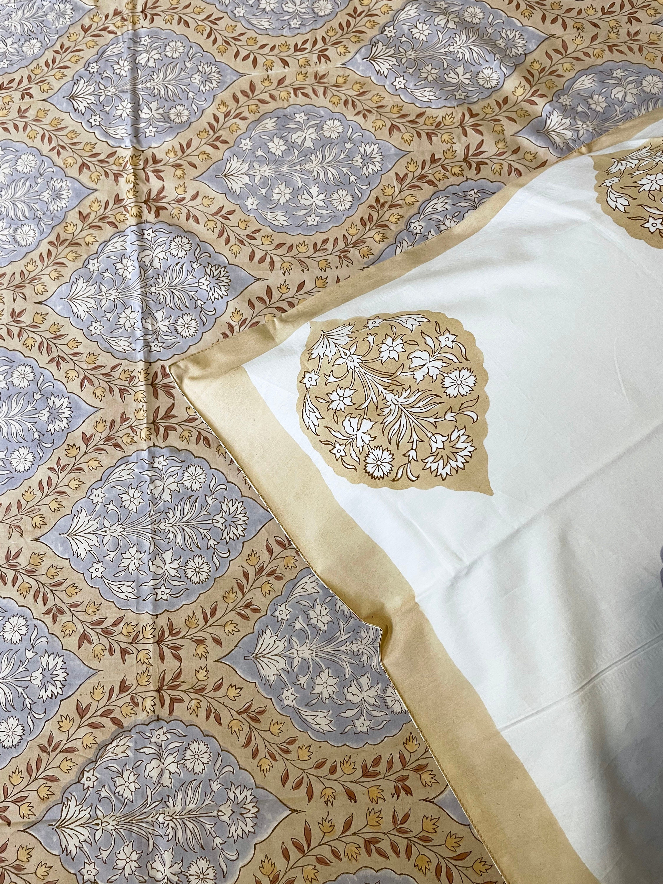 Jaipur Cotton Bed sheet/ Mustard Block Print sheet with 2 Etsy