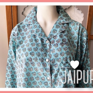 Hand Block Print Pyjama/ Floral Pure Cotton PJ Set, Pyjama Set, Night Wear, Soft Cotton Night Suit- Gift for her