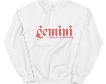 Gemini Sweatshirt | gemini shirt | zodiac crewneck | zodiac shirt | zodiac sign| gift for gemini |astrology| Gemini birthday | women shirts