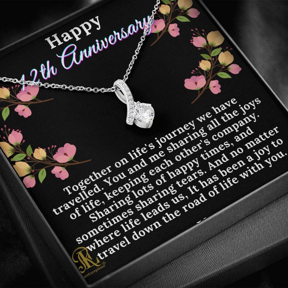 12th Anniversary Gift Necklace for Wife or Girlfriend Etsy