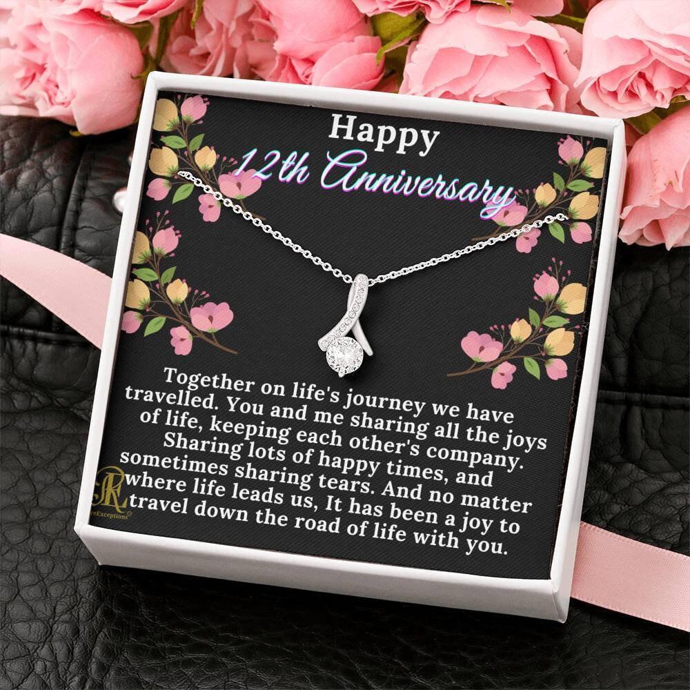 12th Anniversary Gift Necklace for Wife or Girlfriend Etsy