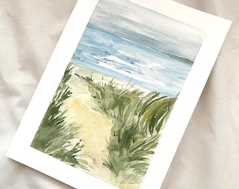 Watercolor sea original mini painting To the Sea