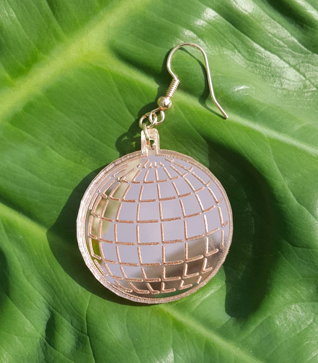 Mirrored Disco Ball Statement Earrings choice of Color Etsy