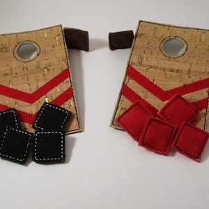 Miniature Cornhole Game: Cork & Felt Doll Prop with Bags