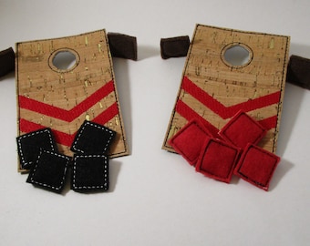 Miniature Cornhole Game: Cork & Felt Doll Prop with Bags