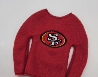 49ers SF 12" Doll Sweater: Embroidered Fleece Elf Costume