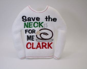 Handmade Elf Doll Sweater: Funny 'Save the Neck' Costume