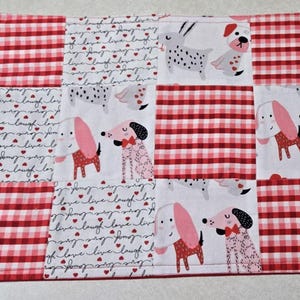 Cute Puppies Placemat - Lightly quilted and Reversible. Cute table decor!