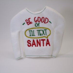 ELF Doll Clothes, I&#39;ll text Santa, Shelf Elf Sweater, Funny Elf Accessories, Great for Fun Elf Antics!