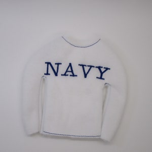 ELF Doll Clothes, NAVY, Shelf Elf Sweater, 12" Doll Clothes, Elf props, Elf Costume, Great for Fun Elf Antics!