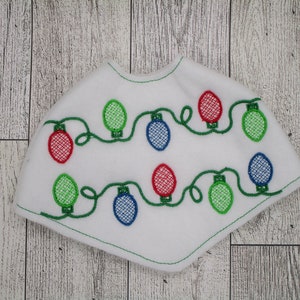 ELF Doll Clothes, 12&quot; Doll Clothes, Christmas Lights Poncho, Shelf Elf Sweater, Elf props, Fun Elf Costume for Fun Elf Antics!