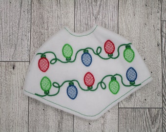 Elf Doll Christmas Lights Poncho: 12" Doll Clothes