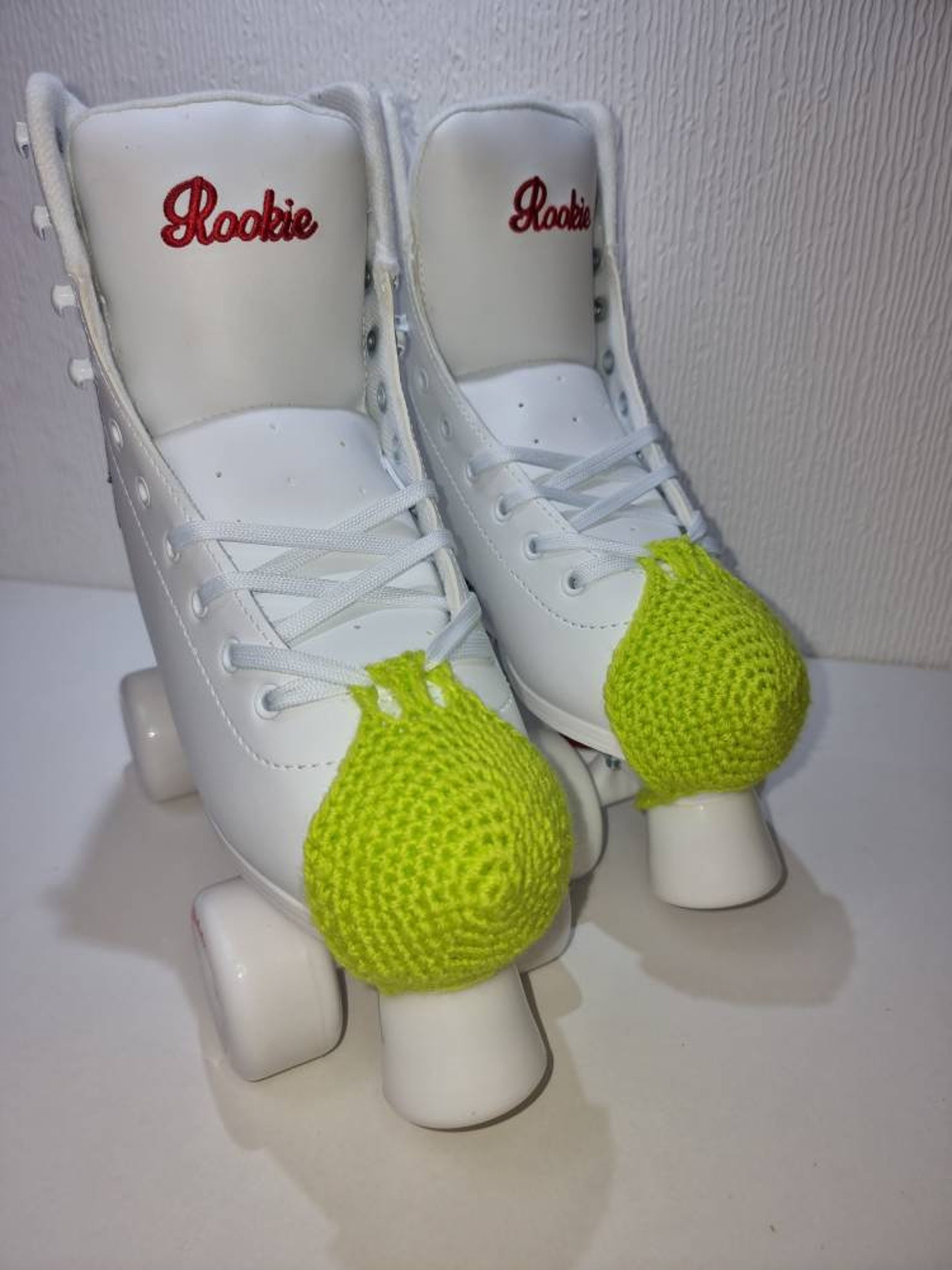 Crochet roller skate toe covers protective guards lime green Etsy