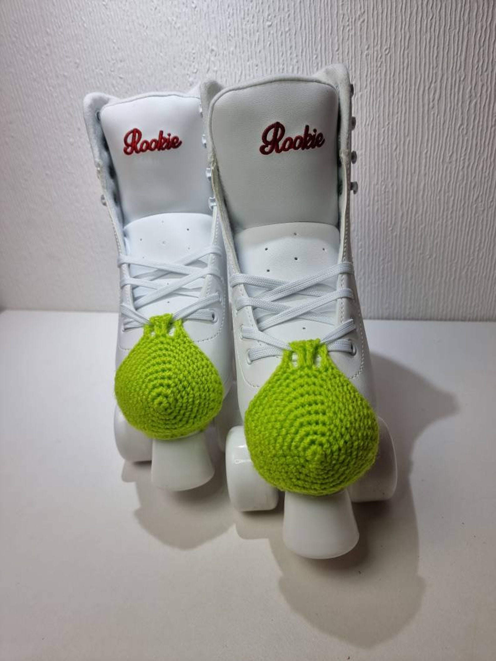 Crochet roller skate toe covers protective guards lime green Etsy