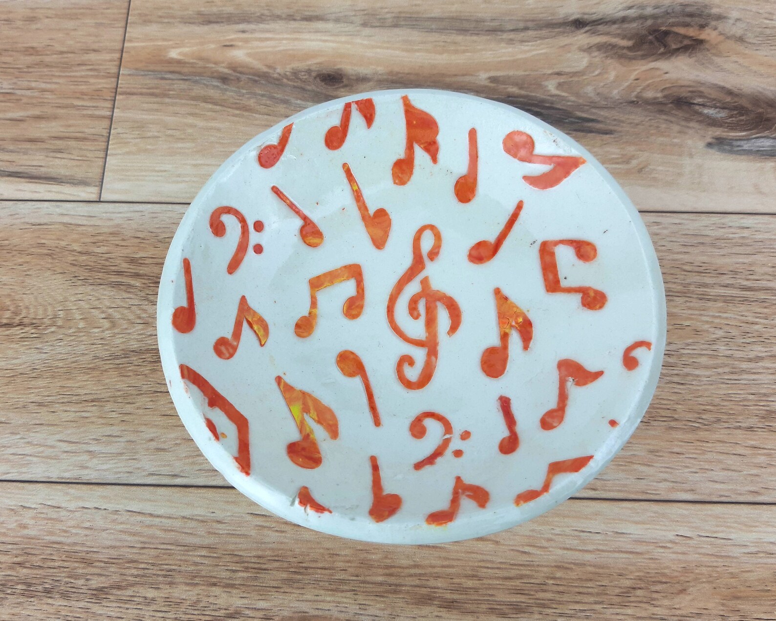Ceramic Music Notes Trinket Dish Handmade Etsy