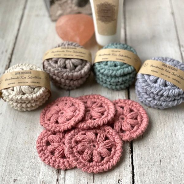 Reusable Cotton Rounds, Makeup Remover Pads, Face Scrubbies, Zero waste Face Wipes, Environmentally Friendly Gifts