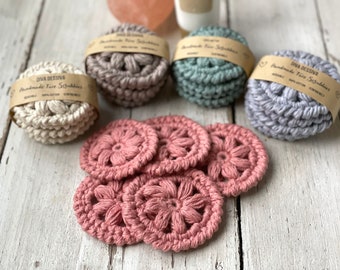 Reusable Cotton Rounds, Makeup Remover Pads, Face Scrubbies, Zero waste Face Wipes, Environmentally Friendly Gifts