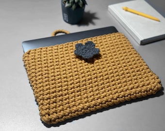 Eco Friendly Cute MacBook Air 13 Sleeve, Boho Laptop Bag, Recycled Cotton Computer Case, teacher christmas gifts ideas