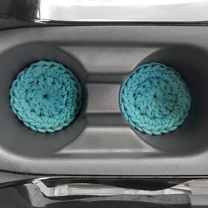 Set di 2 sottobicchieri assorbenti per auto, graziosi accessori per auto boho per donne, grazioso regalo all'uncinetto per la festa della mamma da parte della figlia, regali per neopatentati