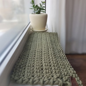Cama para gatos al alféizar de la ventana, bonita alfombra rosa para gatos al alféizar, protector ecológico de crochet para mascotas, regalo para papá felino