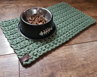 Cute Custom Pet Food Mat, Eco Friendly Cat Food Mat, Scandinavian Dog Bowl Mat, Cat Birthday Gift