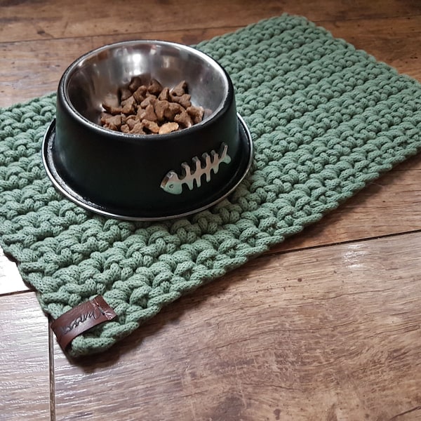 Cute Custom Pet Food Mat, Eco Friendly Cat Food Mat, Scandinavian Dog Bowl Mat, Cat Birthday Gift