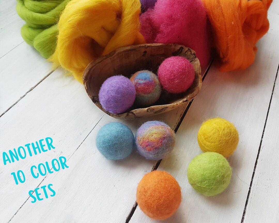 Rainbow Felted Wool Ball Cat Toys, Eco Friendly Cat Toy, Wool Pet