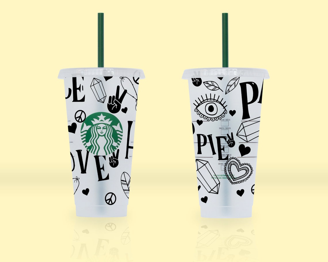 Download The Hippie Starbucks Cup SVG Peace Love Hippie SVG | Etsy