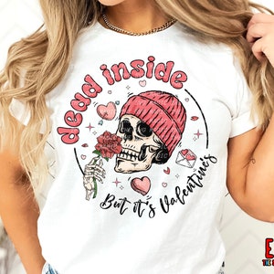 Dead Inside but It's Valentine's png - skull, skellie, winter, cocoa, Valentines PNG - Valentines's Day Sublimation, Digital Download PNG