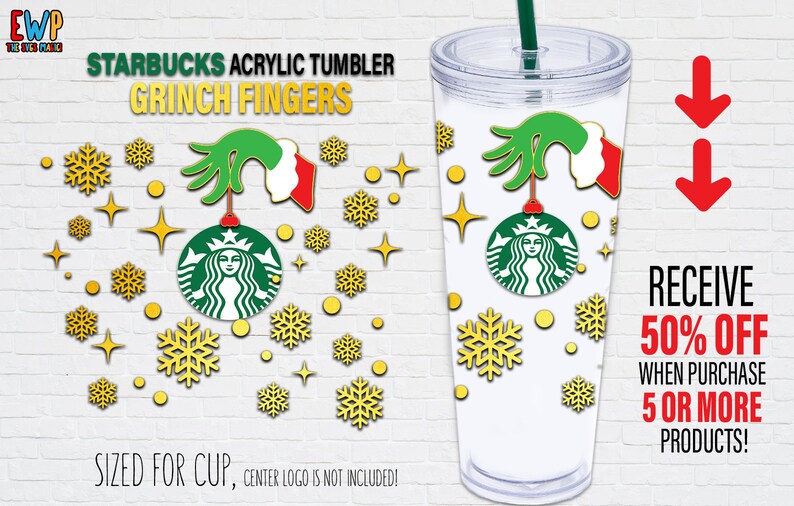 Download Grinch Fingers SVG Starbucks Acrylic Tumbler Christmas ...