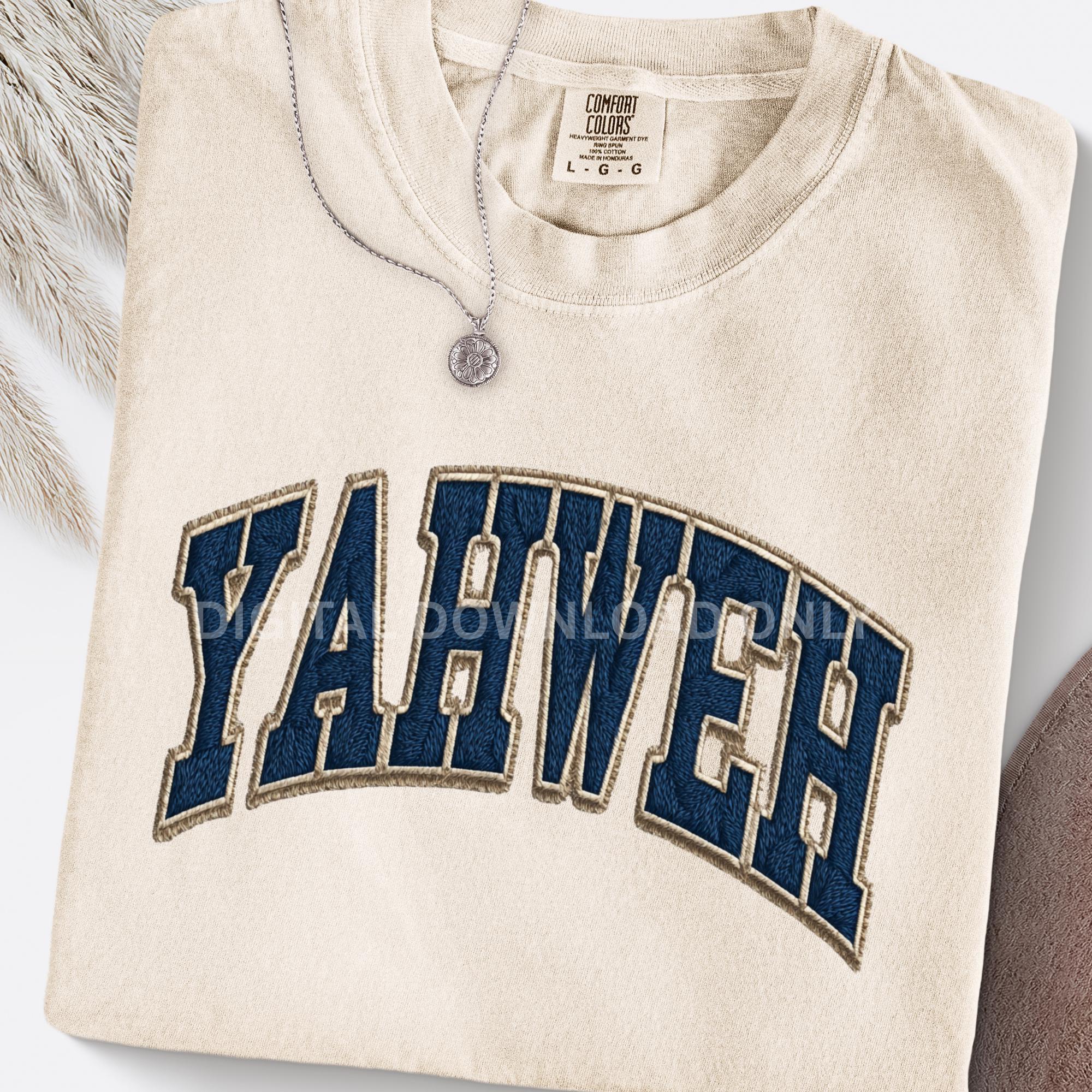 Yhwh Lettering Yahweh Varsity Arch PNG | Collegiate Embroidered Lettering Clipart for ...
