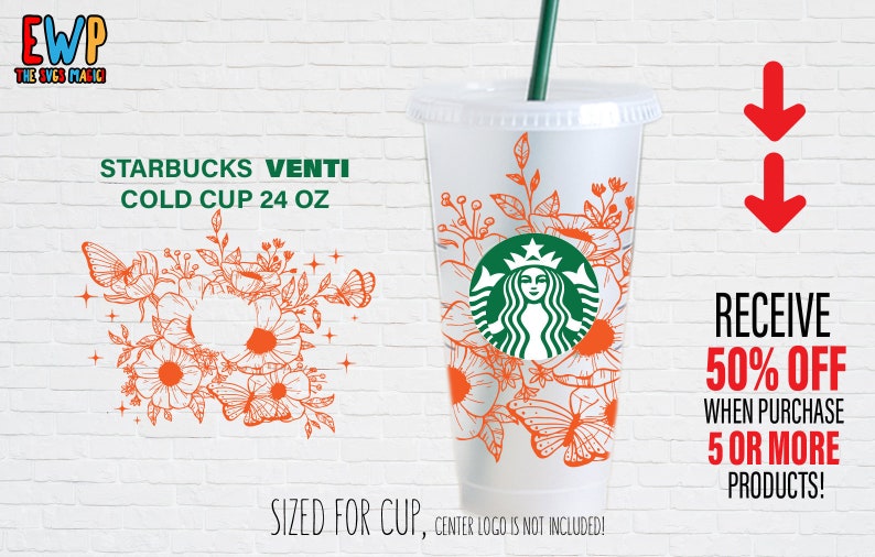 Download Floral Starbucks Wrap SVG Cold Cup DIY Venti Cup Instant ...