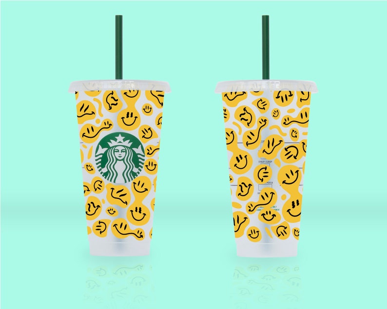 Starbucks Smiley Faces SVG Emoji Starbucks Wrap SVG Cute Etsy Israel