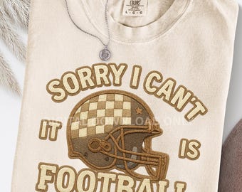 Mi dispiace, non posso, è la stagione del football PNG / Toppa in ciniglia con cuciture finte, clipart per casco per magliette da gioco, cartelli per portelloni posteriori, ricamo finto