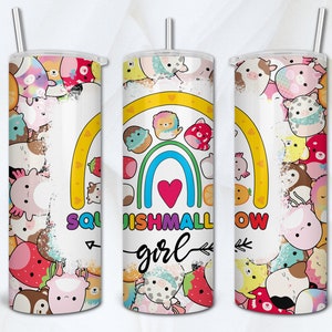 Squishmallow Girl Tumbler Wrap ⟡ Seamless Rainbow Squishmallow Girl Sublimation Tumbler ⟡ Skinny Tumbler 20oz ⟡ PNG 2022 - Digital Download