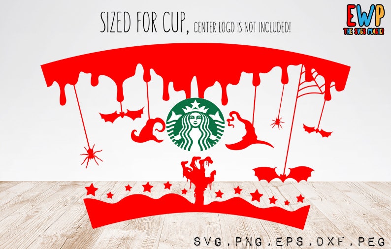 Full Wrap Halloween Starbuck Cup SVG  DIY Venti Cup 24 Oz image 0