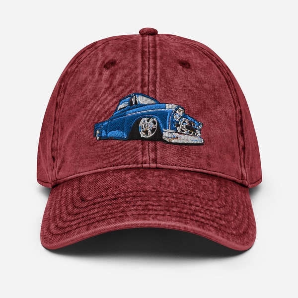 1957 Chevrolet 3100 Pick Up Truck Vintage 100% Cotton Twill Embroidered Hat, Chevy Pick Up Car Show Cap, Chevrolet Accessories