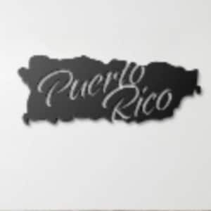 Puerto Rico Art Map Wall Art Metal Sign , Perfect Home Decoration, Puerto Rican Garden Outdoor Decor, Powder Coated Metal