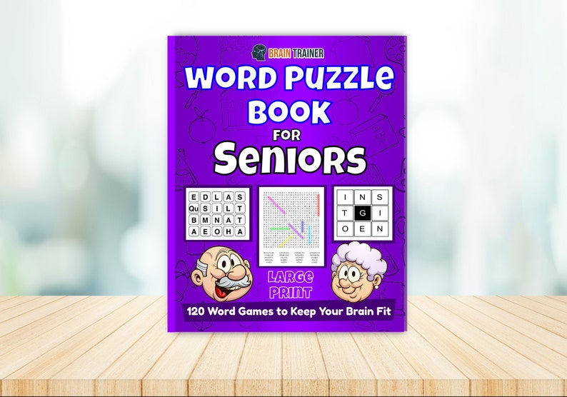 Printable PDF Word Puzzle Book For Seniors Large Print 120 Etsy