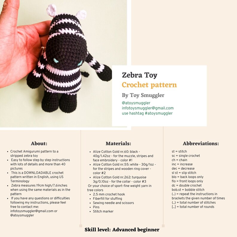 Zebra SET Amigurumi PDF Crochet Patterns Rattle Lovey - Etsy