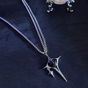 Little Lies ~ alternative dark heart spike & twinkle pendant necklace punk goth grunge