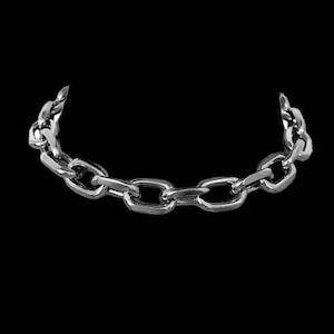  Doubnine Choker Silver Curb Link Thick Chain Necklace Cool Punk  Halloween Accessories Women Jewelry : Clothing, Shoes & Jewelry