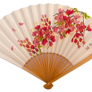 Ventaglio dipinto a mano - Fiori di ciglieggio