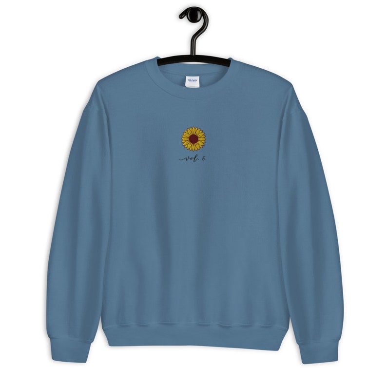 Sunflower Sweatshirt Embroidery Crewneck Sunflower Vol.6 Etsy