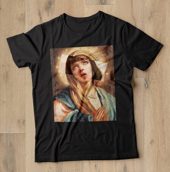 Uma Thurman Virgin Mary Shirt Pulp 