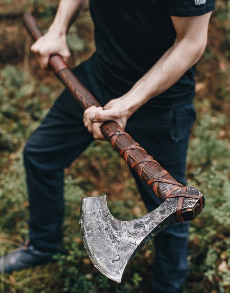 Handmade Viking Two handed Berserker Bearded axe Etsy