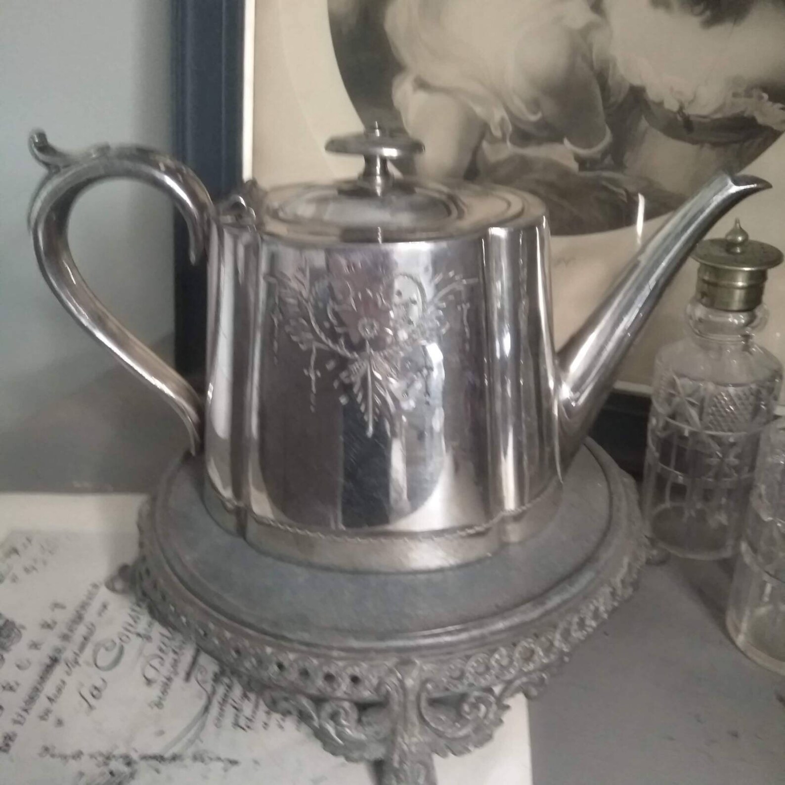 An Edwardian Silver Plated Teapot By Thomas Land And Son Etsy