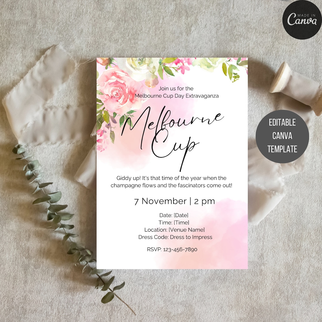 Melbourne Cup Invitation Floral Melbourne Cup Invite the Etsy