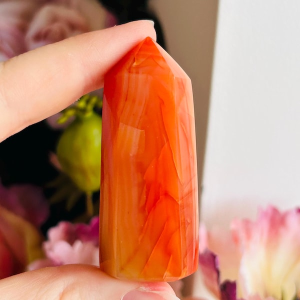 Red carnelian points #c - carnelian red tower - orange polished carnelian - chakras - gemstones - 50grams