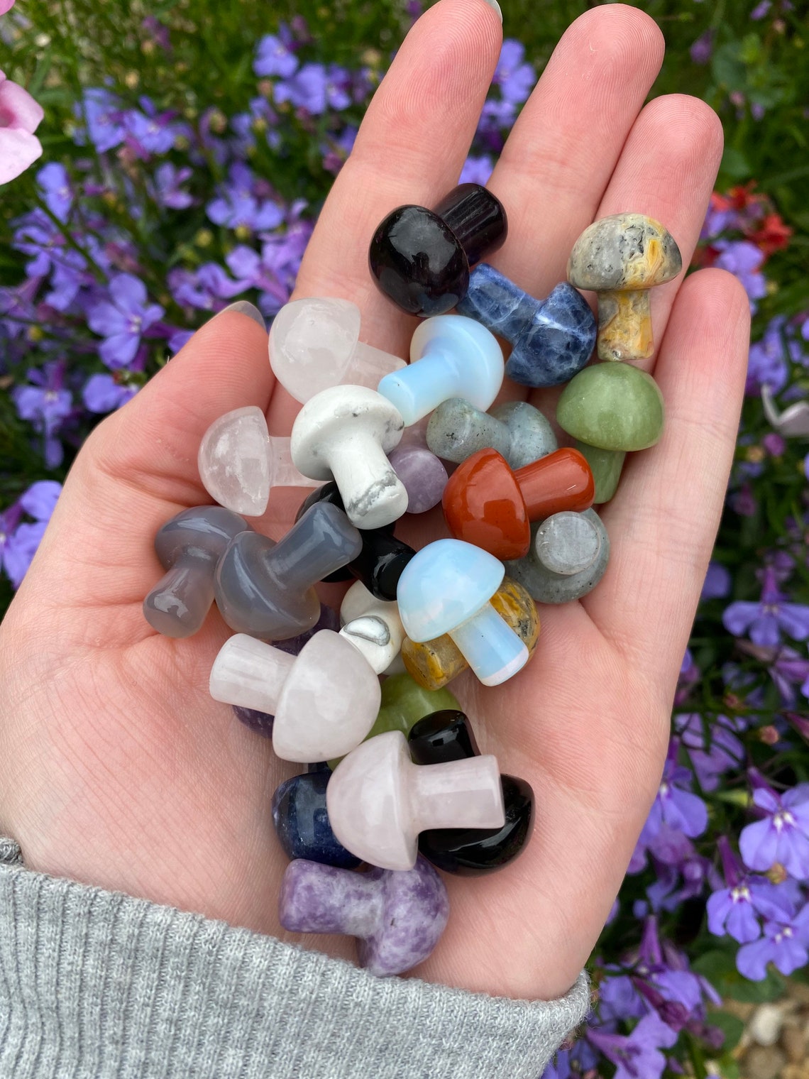 Crystal mushrooms various crystals available Etsy